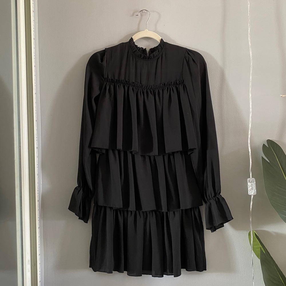 Nasty Gal Tiered Long Sleeve Dress